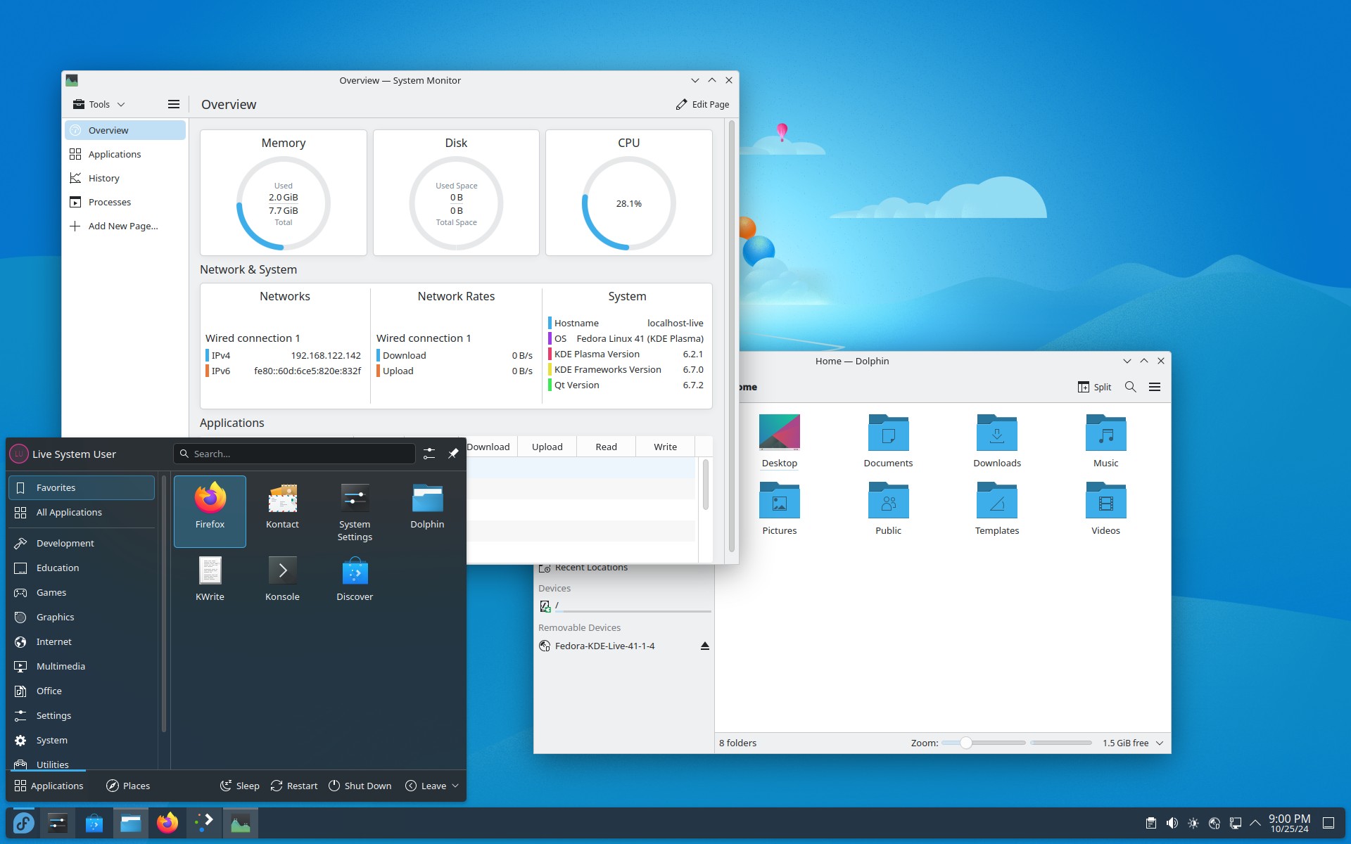 Fedora KDE Desktop