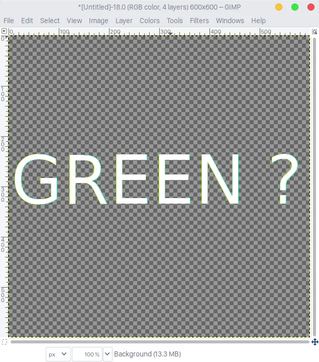 Gimp Font Green