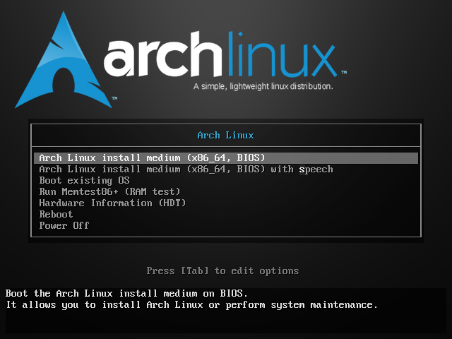 Boot Arch Linux
