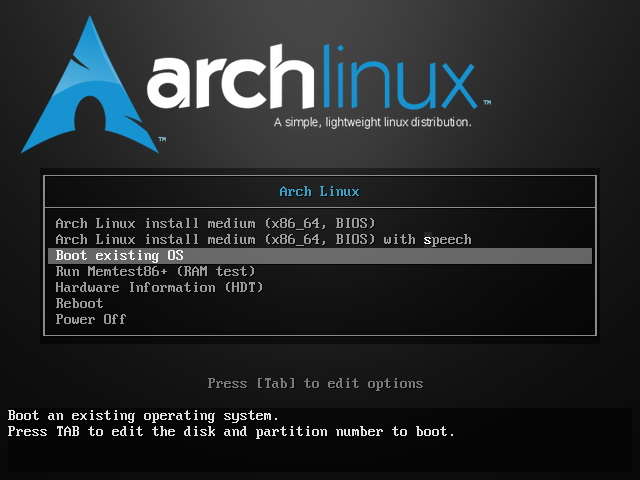 Arch Linux - Boot existing OS