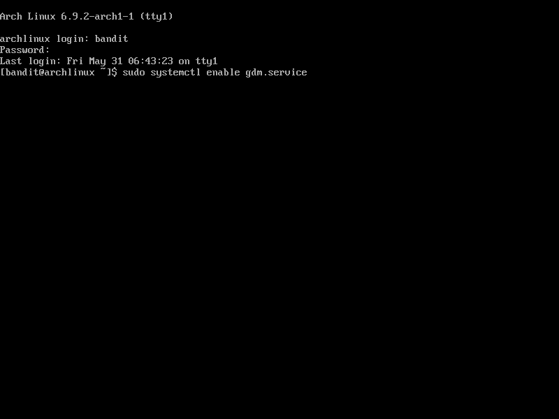 Arch Linux - Config systemctl gdm